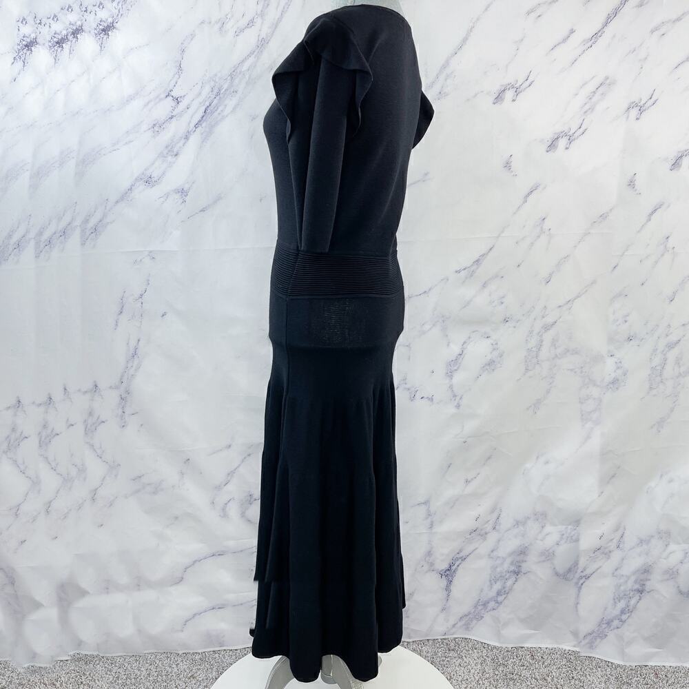 Agnona | Black Wool Knit Maxi Dress | Sz IT 44 / US 8 - Picture 3 of 9